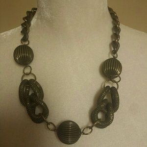 Antique Bronze Bulky Necklace